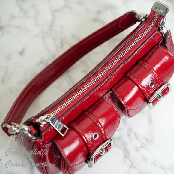 Coach CBJ01 Ashton Leather Shoulder Bag Crossbody in Dark Cardinal - Picture 8 of 11